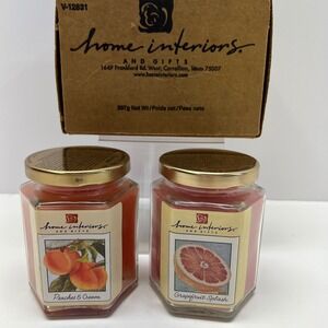 VTG Y2K Home Interiors Candles Peaches  Cream Grapefruit Splash Set of 2 NIB